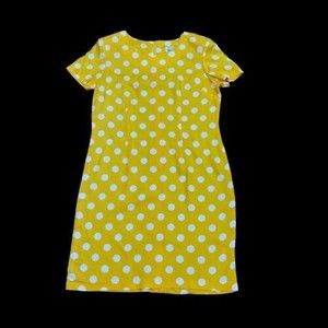 Vintage Retro Dress by Habits Size 14 Yellow Polka Dot Made in USA RUNS SMALL